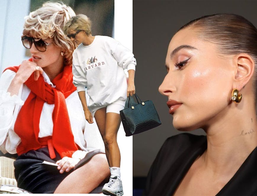 head person face adult female woman accessories earring sunglasses handbag