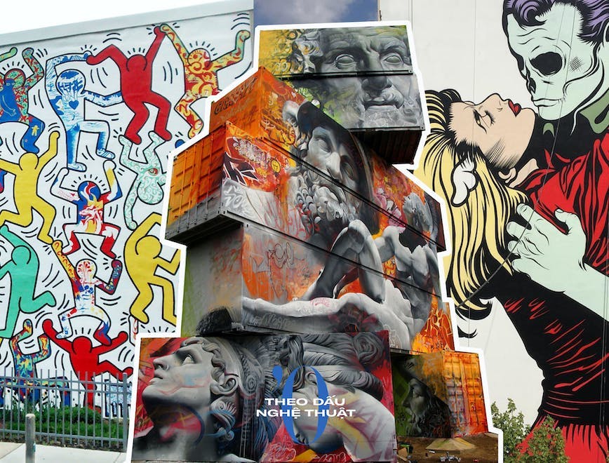 graffiti art collage advertisement poster mural painting