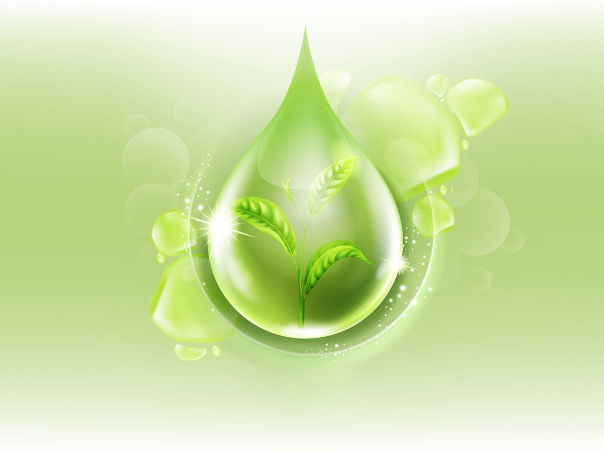 green droplet graphics art
