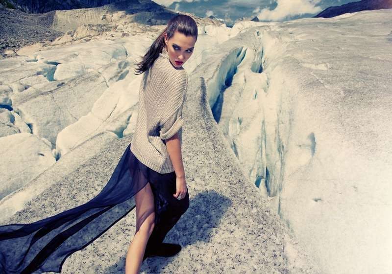 photography portrait mountain outdoors nature glacier ice scenery sweater dress