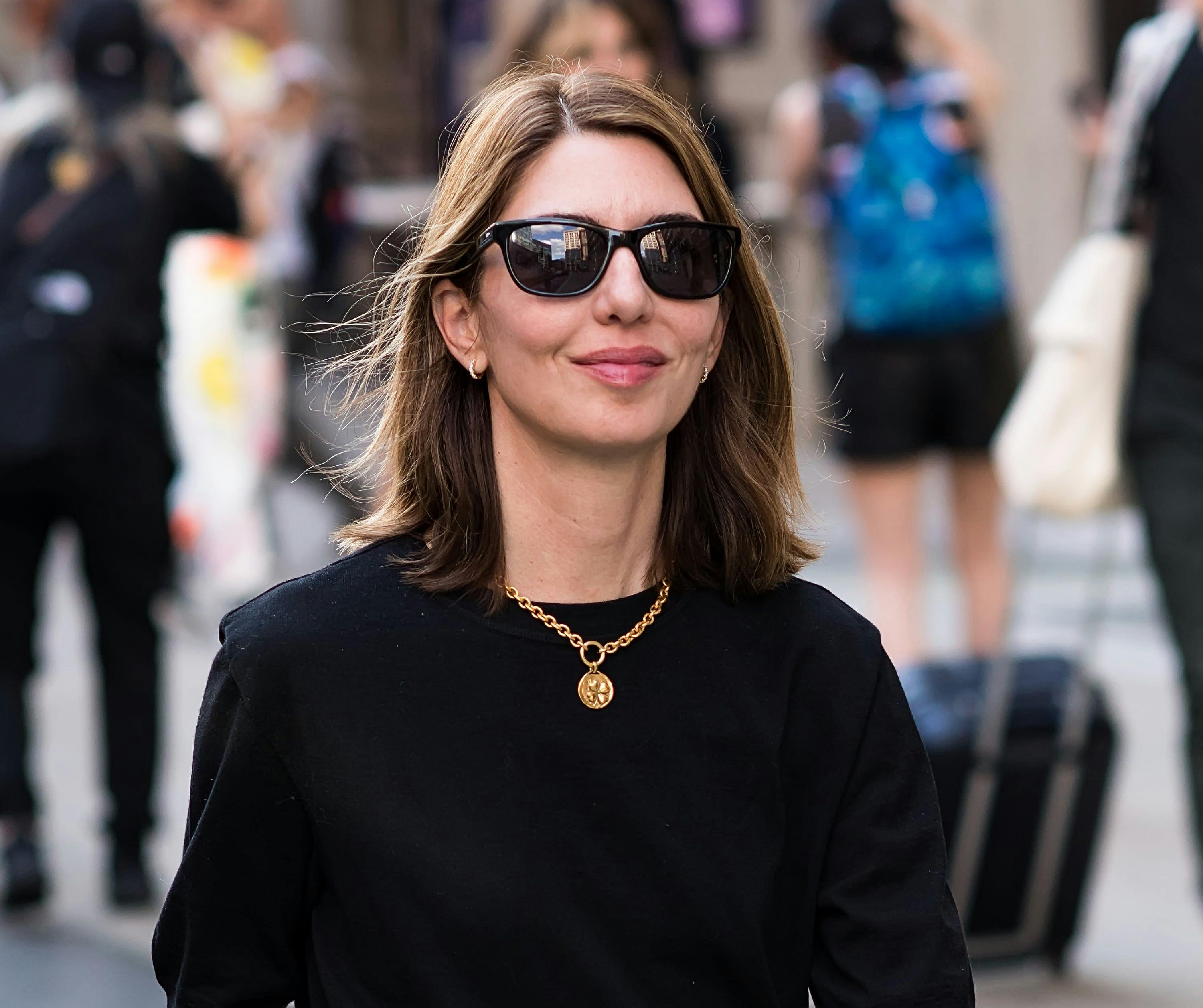new york accessories sunglasses adult female person woman long sleeve handbag pendant necklace