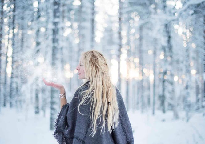 nature outdoors person snow snowball fight blonde hair