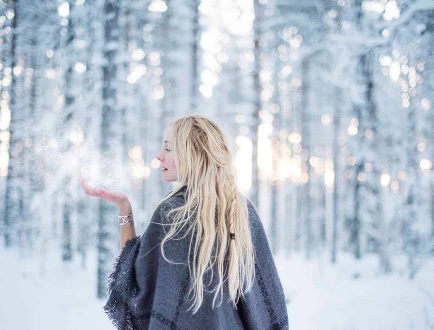 nature outdoors person snow snowball fight blonde hair