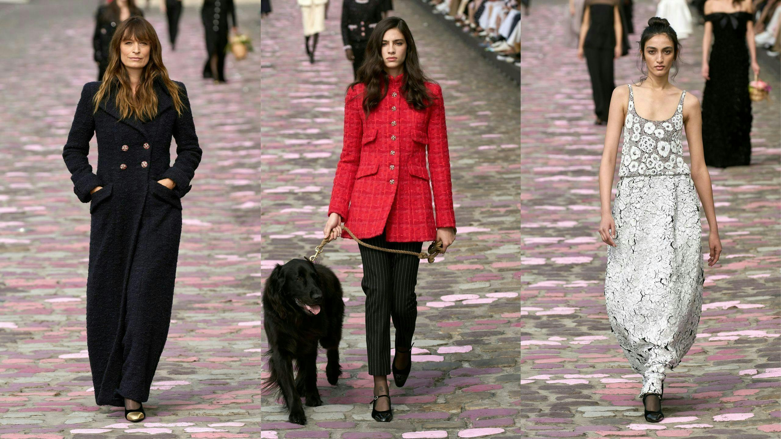 coat adult female person woman walking overcoat dog formal wear long sleeve