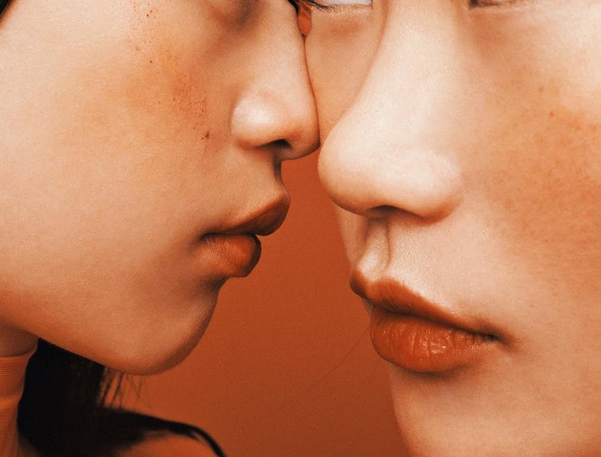 face head person photography portrait kissing romantic adult female woman