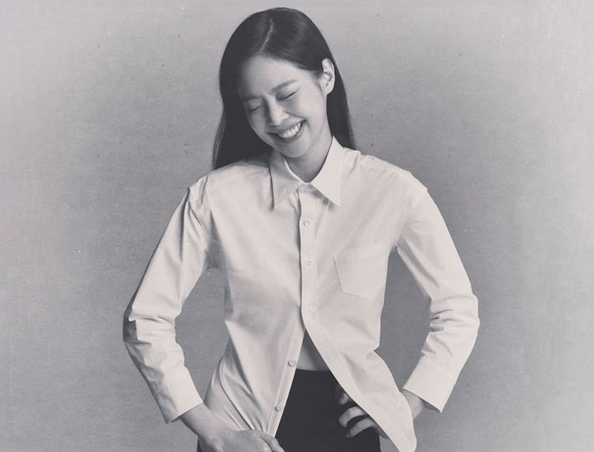 shirt blouse person smile long sleeve sleeve adult female woman portrait