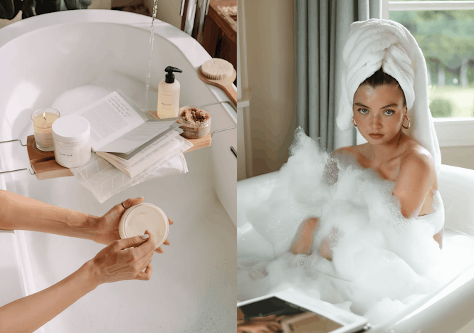 bathing bathtub person tub adult bride female wedding woman